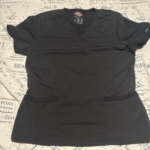 Dickies Womens Dark Gray Scrub Top- size Medium